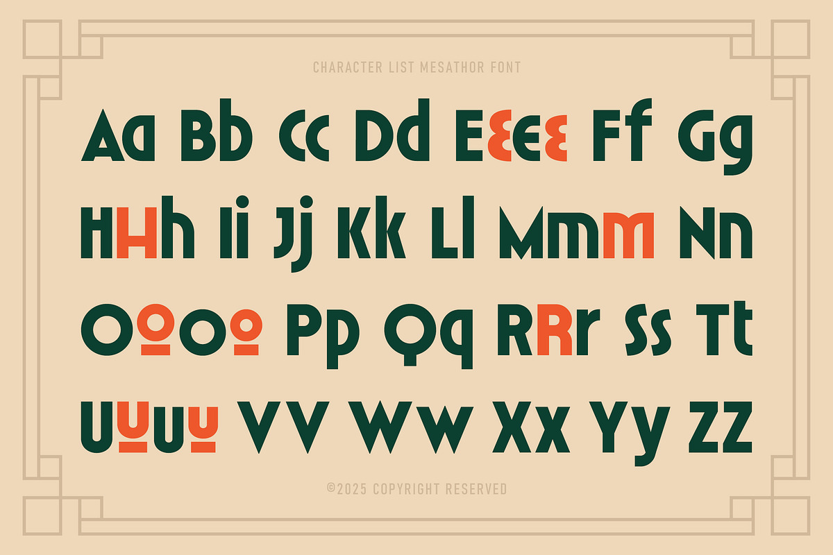 Mesathor – Modern Art Deco Font, a Sans Serif Font by Typia Nesia (Photo 2 of 12)