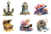 Collection a Sunken Shipwrek Clipart, an Illustration by CreationArt (Thumbnail 3 of 5)