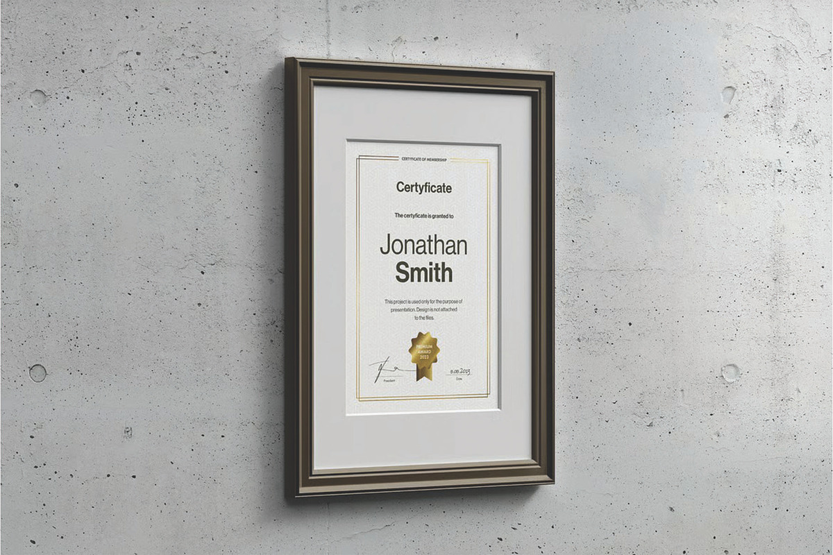 A4 Passe-partout Certificate Mockup, an Advertising Mockup by DesignRushMarket (Photo 7 of 13)