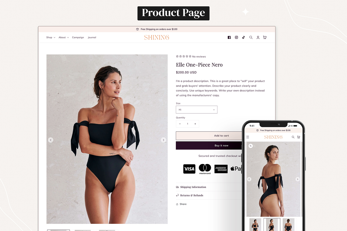 Shining - Swimsuits Shopify Theme, a Shopify Template by InspiredTheme (Photo 2 of 9)