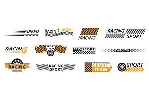 Racing emblems. Speed car sport, an Object Illustration by YummyBuum