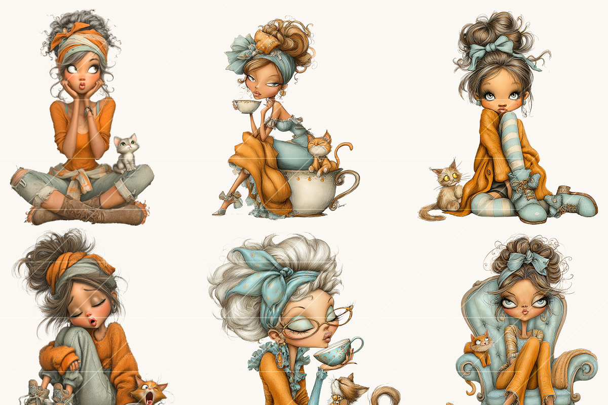 Whimsical Funny Lady Clipart, a Person Illustration by Design Scotch (Photo 5 of 8)