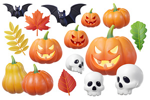 Cute 3D Halloween set