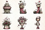 Whimsical Nurse Christmas Clipart, an Illustration by DreamCafeArt (Thumbnail 3 of 8)