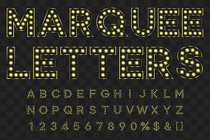 Black marquee letters PNG EPS