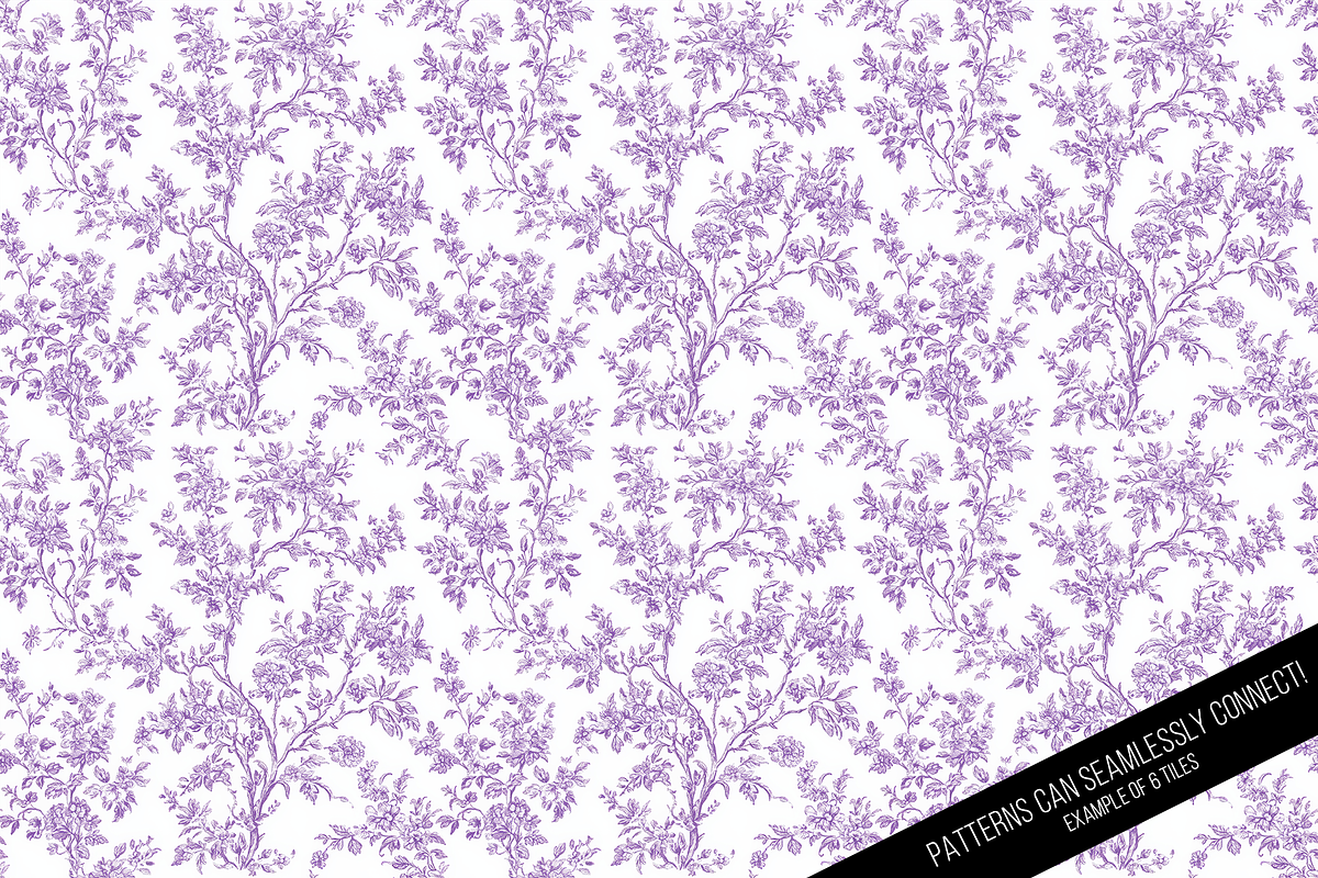 Floral Toile de Jouy Digital Paper, a Pattern Graphic by Chromolume Studio (Photo 7 of 15)