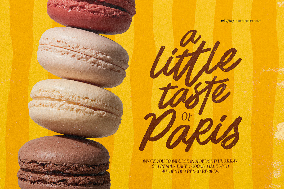 Bruttery - Gritty Script Font, a Script Font by ikiiko (Photo 5 of 7)