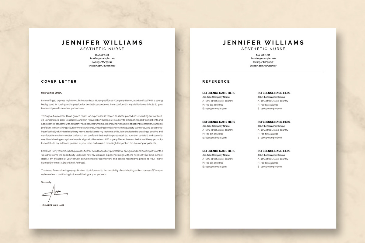 Aesthetic Nurse Resume Template, a Resume Template by ResumeInventor (Photo 4 of 9)