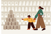 People buy groceries in supermarket, a Person Illustration by Good Studio (Thumbnail 2 of 7)