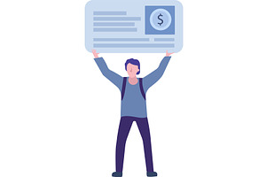 Business strategy icon man hold, a Person Illustration by vectorpointstudio