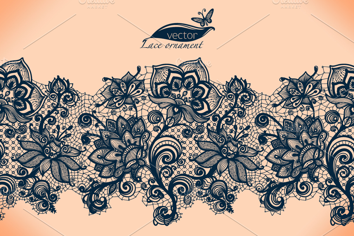 Lace ribbon seamless pattern, a Pattern Graphic by Vikpit (Photo 1 of 4)
