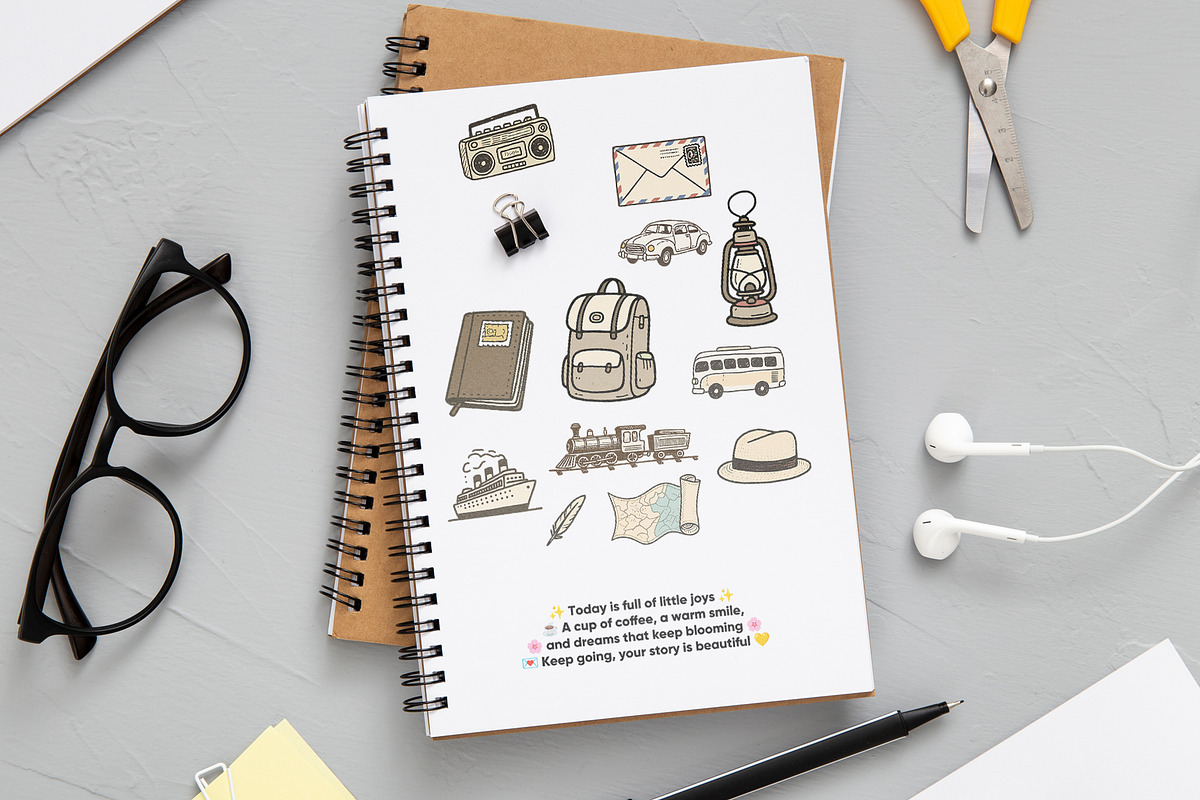 Vintage Travel Illustration Bundle, an Object Graphic by Housui Patterns (Photo 3 of 6)