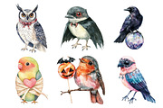Halloween Birds Clipart, an Illustration by Daily.Designs (Thumbnail 4 of 5)