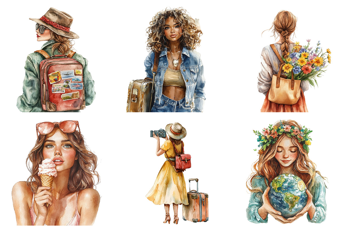 Bronze Spring Travel Clipart, an Illustration by SinaCreation (Photo 3 of 5)
