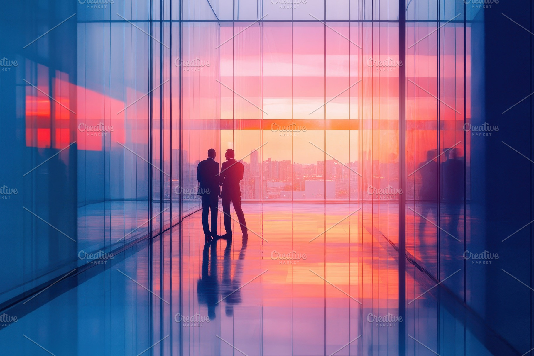 Business professionals in a glass, a Photo by Pavel_design