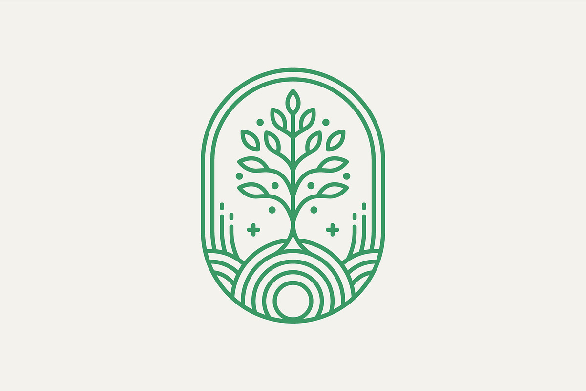 nature tree line art badge icon logo, a Branding & Logo Template by Blazybone (Photo 2 of 2)