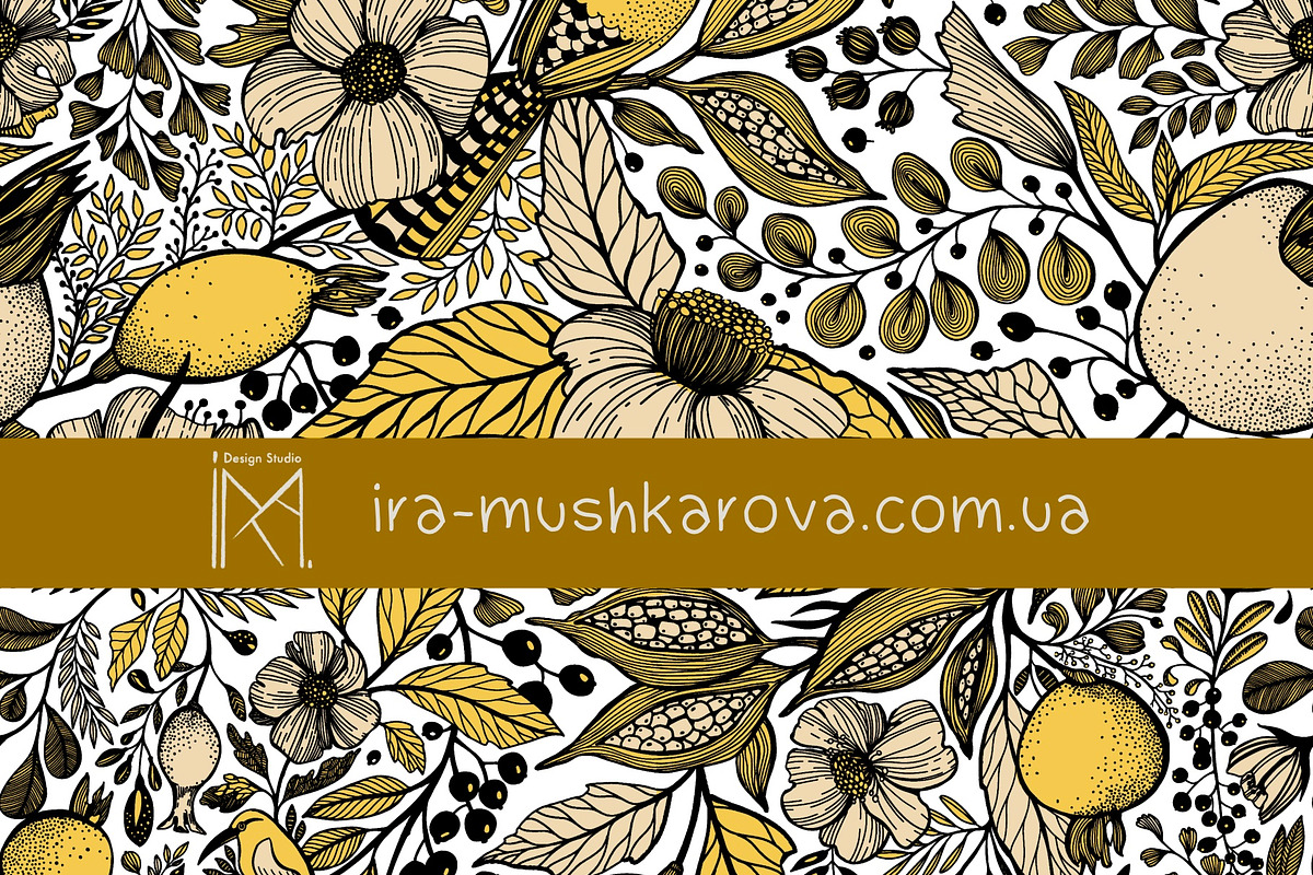 Endless Garden Yellow & Blue Pattern, a Pattern Graphic by Marta & Livonka (Photo 14 of 14)