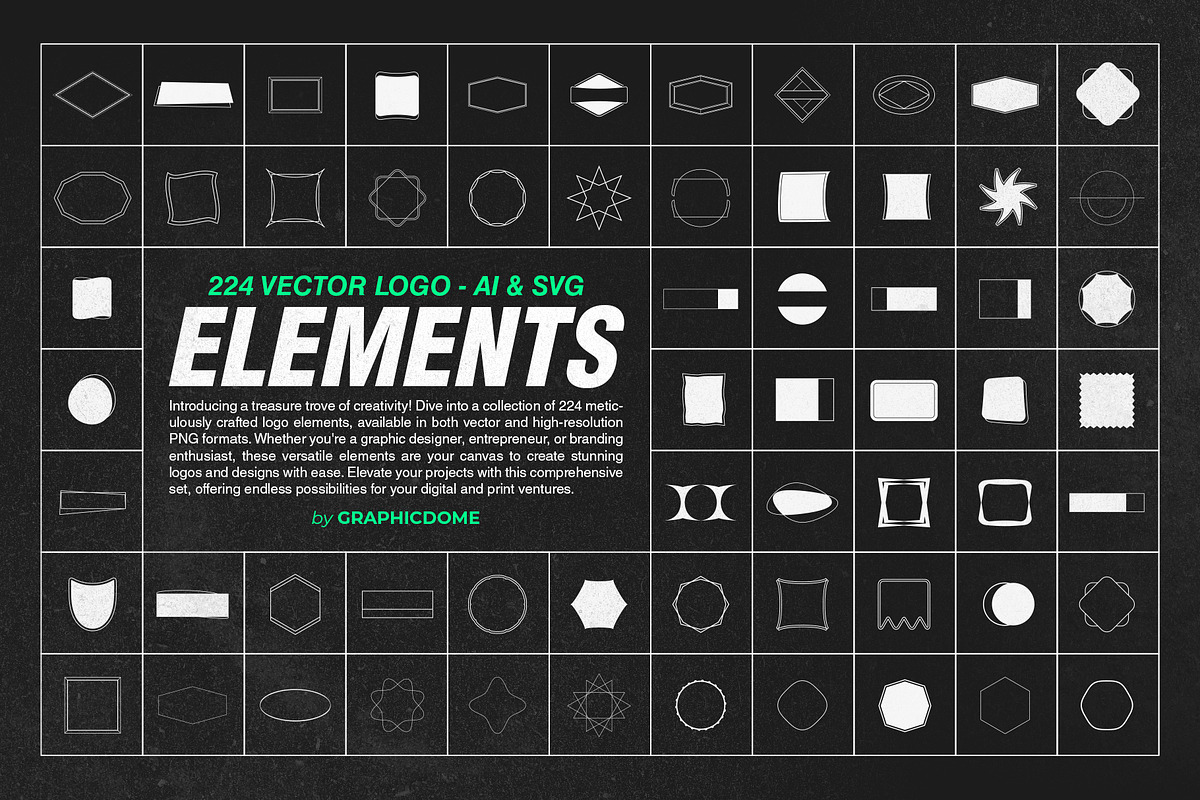 224 Vector Logo Elements - AI & SVG, a Graphic by Graphicdome (Photo 1 of 7)
