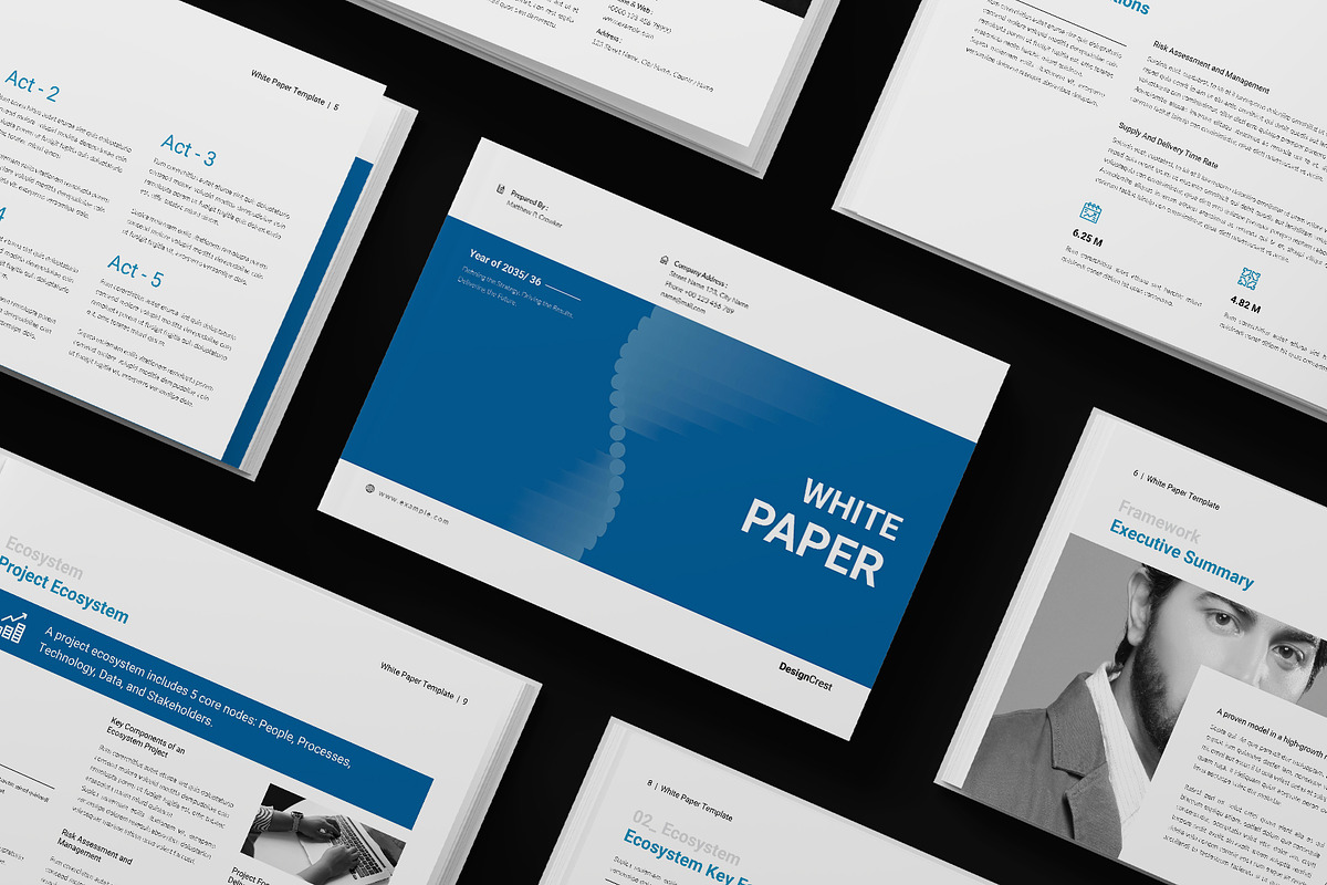 Business White Paper Landscape, a Brochure Template by DesignCrest (Photo 2 of 13)