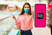 Lady Showing Phone Advertising Black Friday Shopping Offer In Mall, a Photo by Prostock-Studio (Thumbnail 3 of 3)