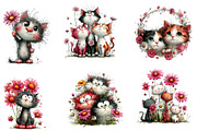 Whimsical Daisy Flowers Cat Clipart, an Illustration by Dream Creation (Thumbnail 2 of 8)