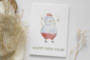 Watercolor Christmas snowman clipart, an Illustration by the_myro (Thumbnail 6 of 6)