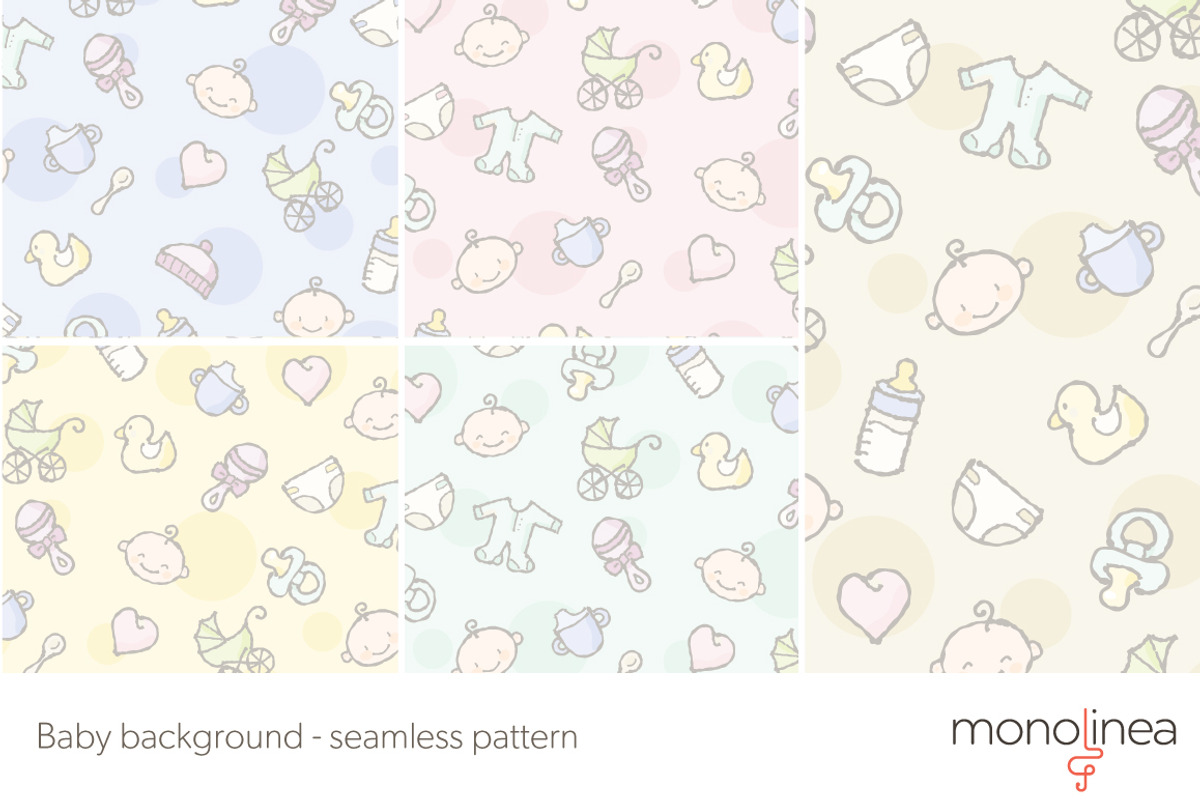 Squiggles baby background, a Pattern Graphic by Monolinea
