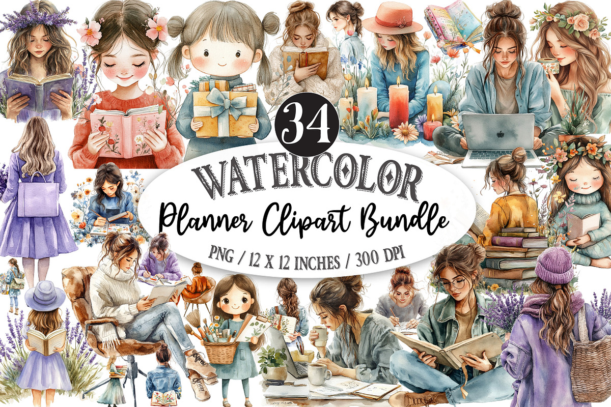 Planner Clipart Bundle, an Illustration by Designking (Photo 1 of 5)