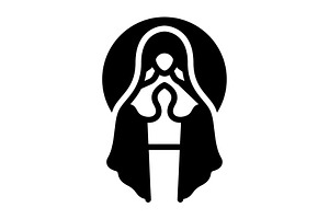 Mary holy virgin solid icon, a Solid Icon by Creative priyanka