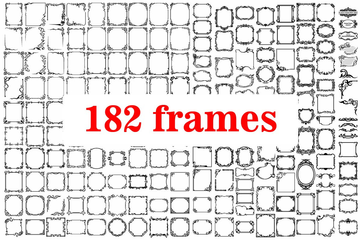 Vintage frames, a Pattern Graphic by LineworkStock