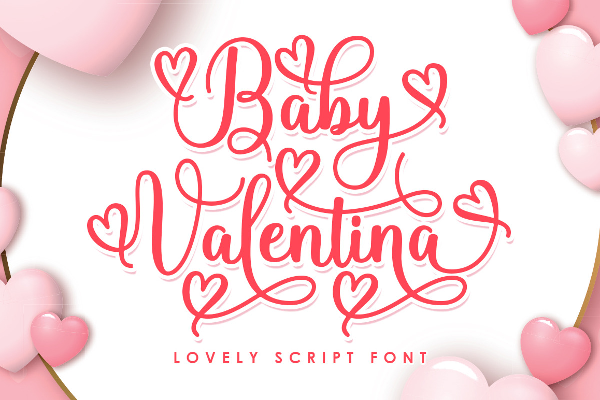 Baby Valentina, a Script Font by Megatype (Photo 1 of 7)