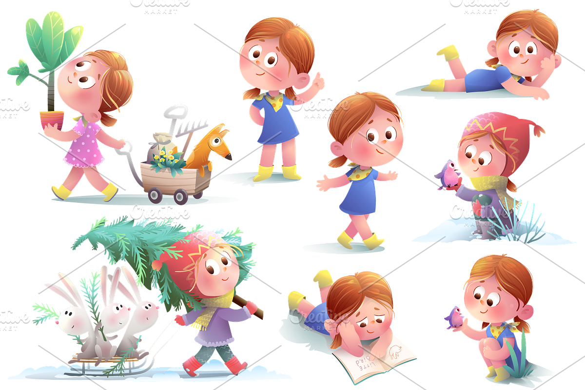 Little Girl Character For Children, an Education Illustration by Popmarleo Shop (Photo 2 of 3)