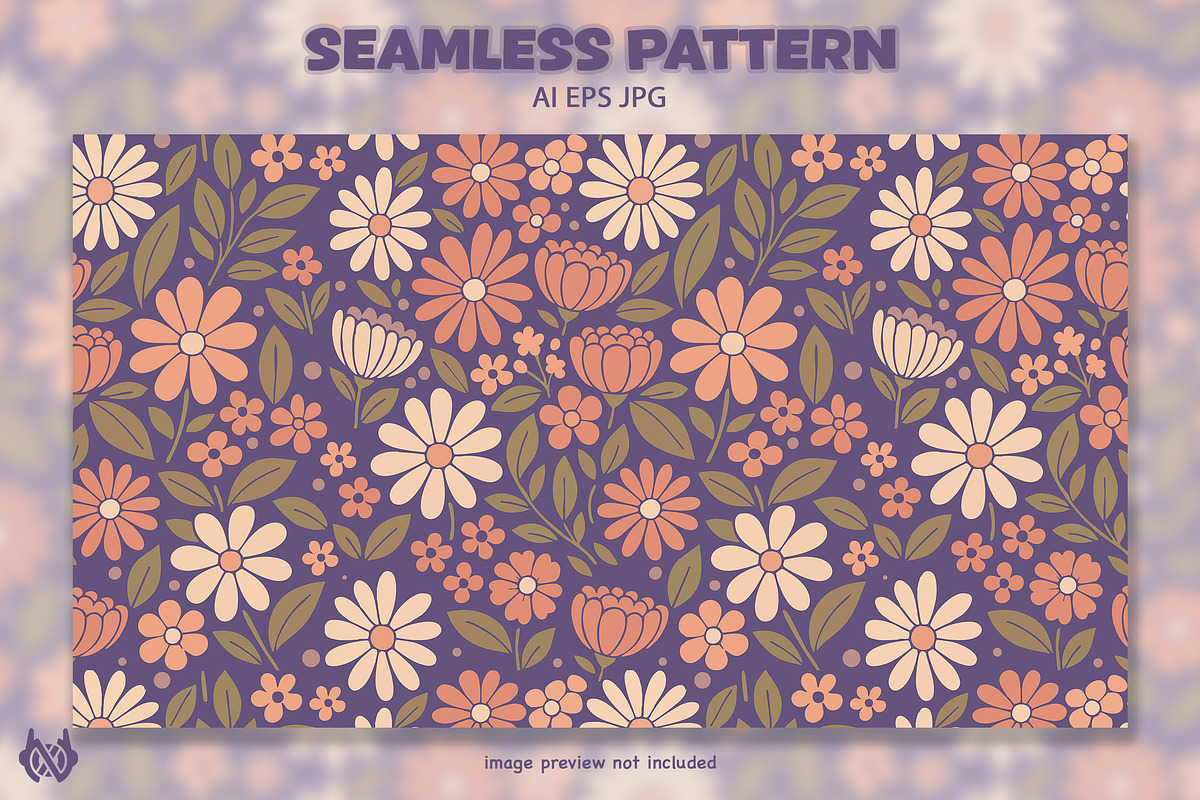 Vintage Flowers - Pattern Background, a Pattern Graphic by NOX Labs