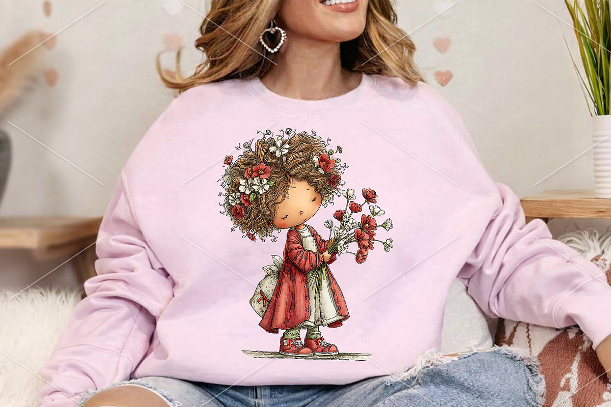 Watercolor Coquette Farm Girl PNG, a Seasonal Illustration by Canvas Craft (Photo 4 of 5)
