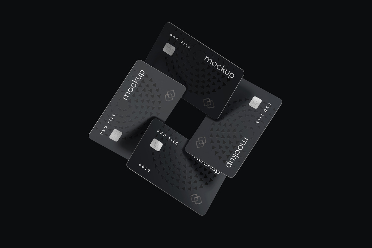 Flying Bank Cards Mockup Set, an Advertising Mockup by mockupatelier (Photo 9 of 9)