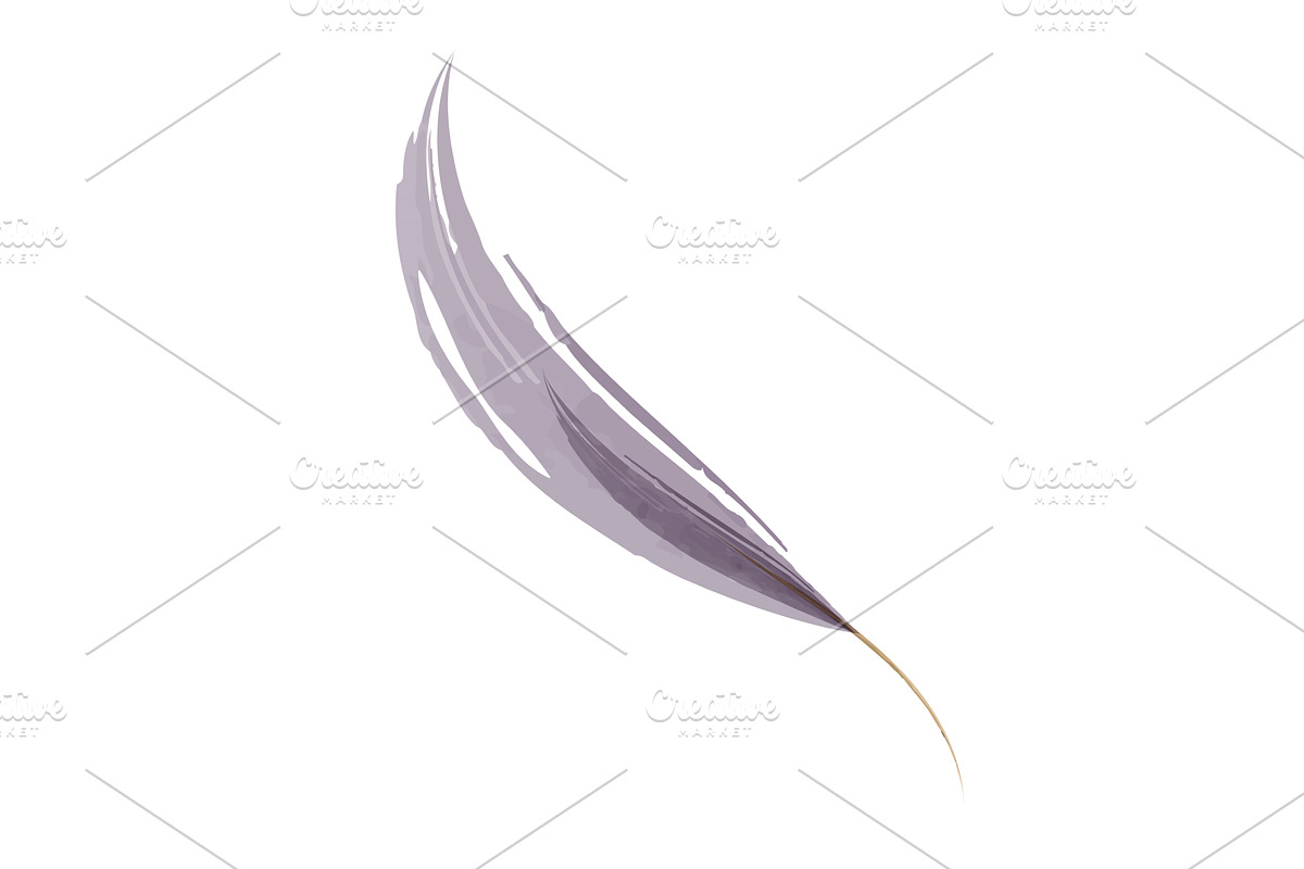 Graceful purple watercolor leaf, an Illustration by okskukuruza