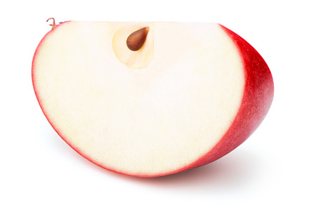 Fresh red slice apple isolated on containing apple, slice, and red