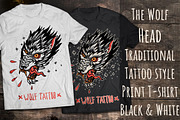 The Wolf Head traditional tattoo, an Animal Illustration by Mak_Art (Thumbnail 1 of 2)