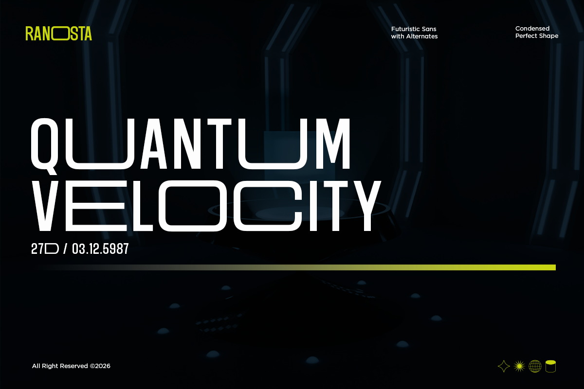 Ranosta - Ultrawide Tech Sans Font, a Sans Serif Font by RagamKata (Photo 7 of 9)