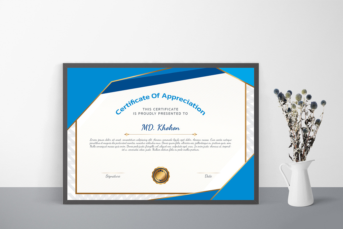 Creative Certificate Design Template, a Stationery Template by MRI STUDIO