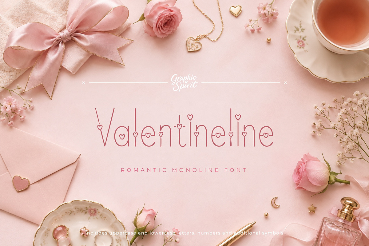 Valentineline Font, a Handwritten Font by Graphic Spirit (Photo 1 of 8)