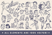 Retro Style Ad Characters, a Work Illustration by Chad Alan Steinborn (Thumbnail 1 of 3)