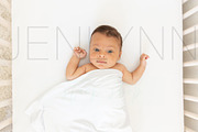 Jersey Blanket + crib sheet mockup, a Product Mockup by JENLYNN Stock Shop (Thumbnail 4 of 5)
