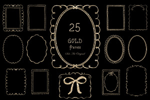 Whimsical Gold Frames Hand drawn, a Graphic by Solo Art Original