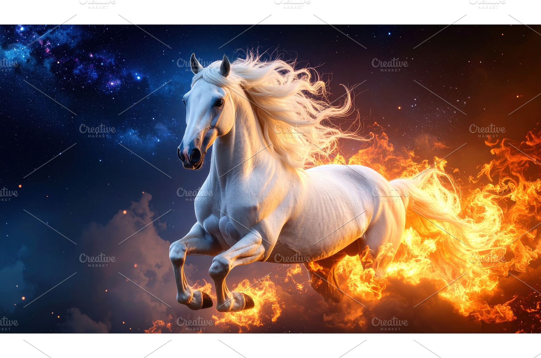 Fantasy white horse galloping, an Animal Photo by Igor Tichonow