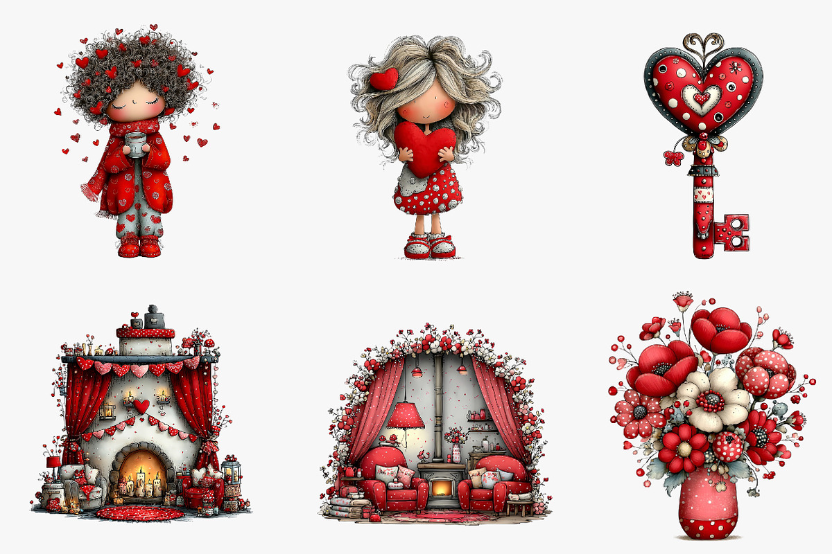 watercolor soft love clipart, an Illustration by CreationArt (Photo 4 of 5)