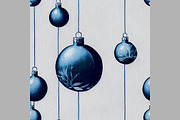 Blue Christmas decorations. Seamless, a Pattern Graphic by Zoya Miller (Thumbnail 3 of 9)
