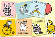 Cute Rabbits, an Animal Illustration by Virinaflora (Thumbnail 4 of 5)