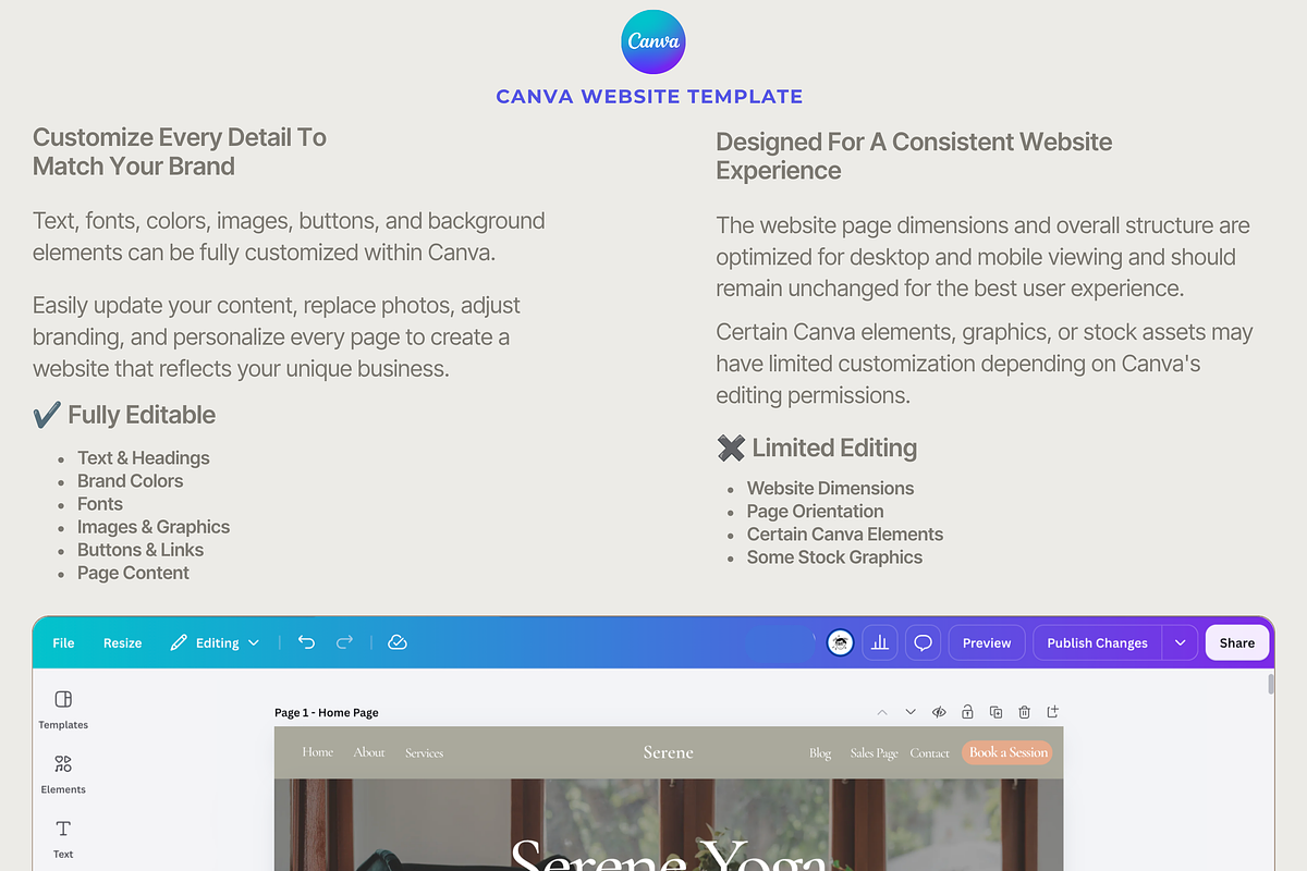 Wellness Canva Website Template Kit, a Landing Page Template by Web Template Market (Photo 3 of 4)