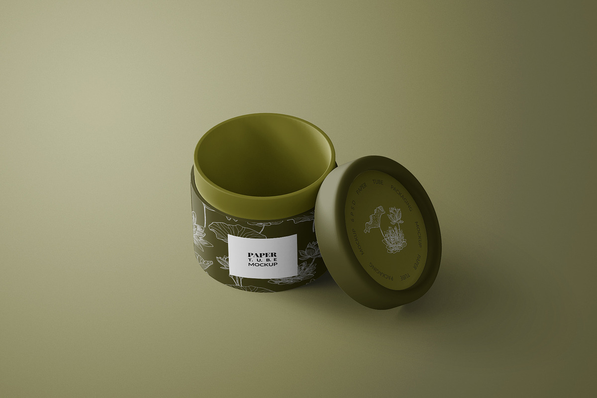 Small Paper Tube Packaging Mockup, a Packaging Mockup by Sheikhadesign (Photo 10 of 11)